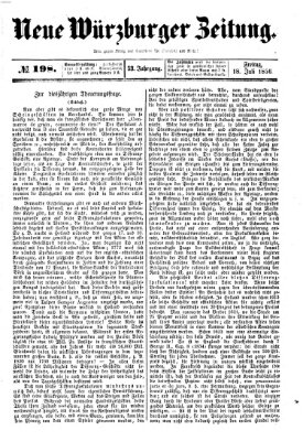 Neue Würzburger Zeitung Freitag 18. Juli 1856