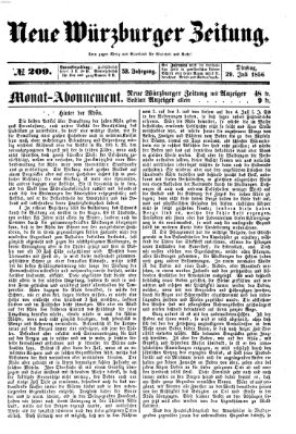 Neue Würzburger Zeitung Dienstag 29. Juli 1856