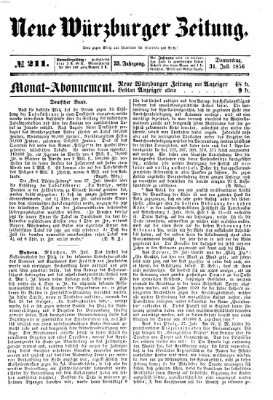 Neue Würzburger Zeitung Donnerstag 31. Juli 1856