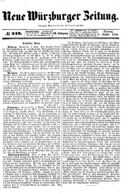 Neue Würzburger Zeitung Sonntag 7. September 1856