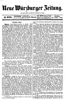 Neue Würzburger Zeitung Samstag 13. September 1856