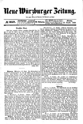 Neue Würzburger Zeitung Montag 15. September 1856