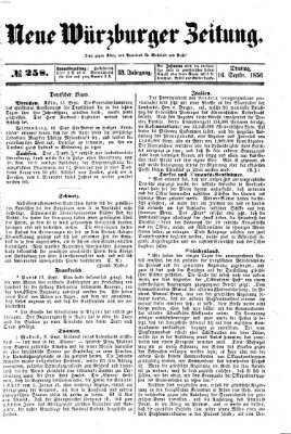 Neue Würzburger Zeitung Dienstag 16. September 1856