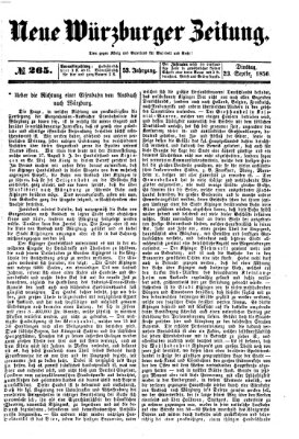 Neue Würzburger Zeitung Dienstag 23. September 1856