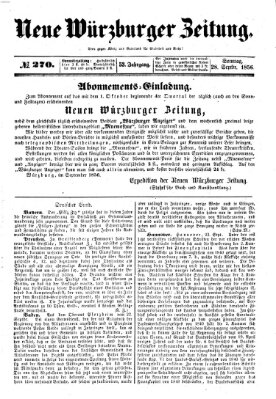 Neue Würzburger Zeitung Sonntag 28. September 1856