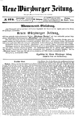 Neue Würzburger Zeitung Dienstag 30. September 1856