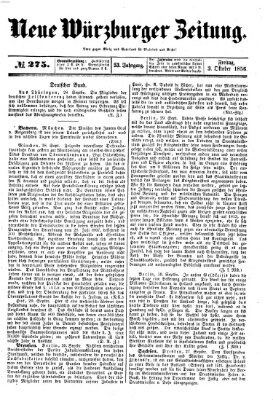 Neue Würzburger Zeitung Freitag 3. Oktober 1856