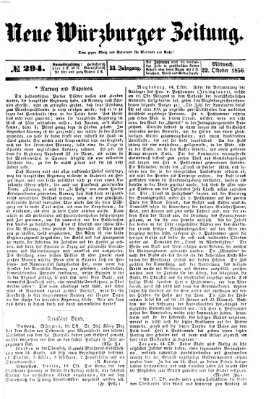 Neue Würzburger Zeitung Mittwoch 22. Oktober 1856