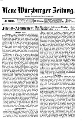 Neue Würzburger Zeitung Dienstag 28. Oktober 1856