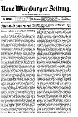 Neue Würzburger Zeitung Samstag 29. November 1856