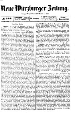 Neue Würzburger Zeitung Montag 1. Dezember 1856