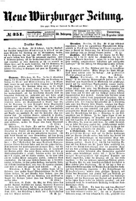 Neue Würzburger Zeitung Donnerstag 18. Dezember 1856