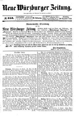 Neue Würzburger Zeitung Samstag 20. Dezember 1856