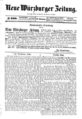 Neue Würzburger Zeitung Sonntag 28. Dezember 1856