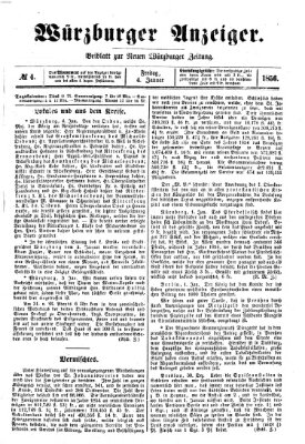 Würzburger Anzeiger (Neue Würzburger Zeitung) Freitag 4. Januar 1856