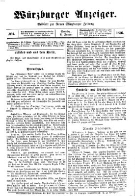 Würzburger Anzeiger (Neue Würzburger Zeitung) Sonntag 6. Januar 1856