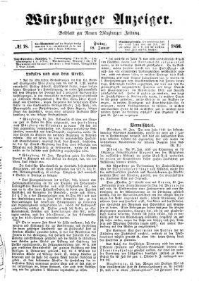 Würzburger Anzeiger (Neue Würzburger Zeitung) Freitag 18. Januar 1856