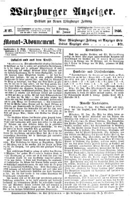 Würzburger Anzeiger (Neue Würzburger Zeitung) Sonntag 27. Januar 1856