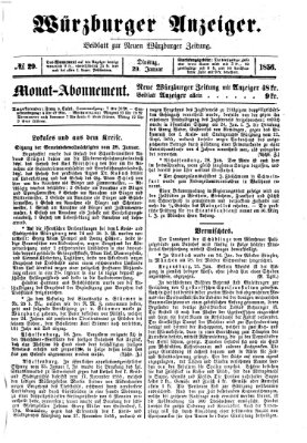 Würzburger Anzeiger (Neue Würzburger Zeitung) Dienstag 29. Januar 1856