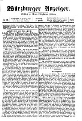 Würzburger Anzeiger (Neue Würzburger Zeitung) Mittwoch 13. Februar 1856