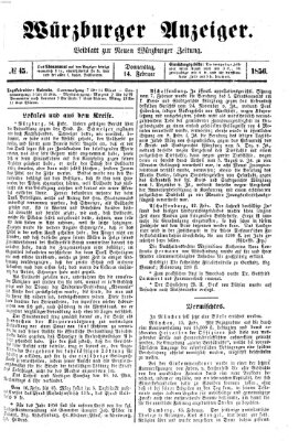 Würzburger Anzeiger (Neue Würzburger Zeitung) Donnerstag 14. Februar 1856