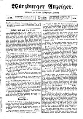 Würzburger Anzeiger (Neue Würzburger Zeitung) Donnerstag 21. Februar 1856