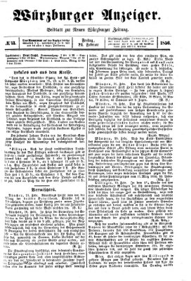 Würzburger Anzeiger (Neue Würzburger Zeitung) Freitag 22. Februar 1856