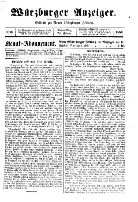 Würzburger Anzeiger (Neue Würzburger Zeitung) Donnerstag 28. Februar 1856