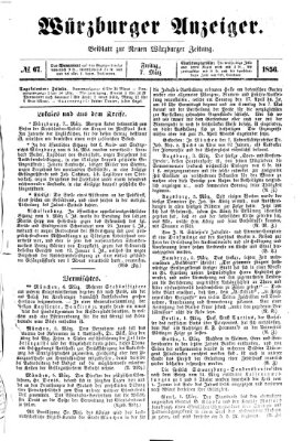 Würzburger Anzeiger (Neue Würzburger Zeitung) Freitag 7. März 1856