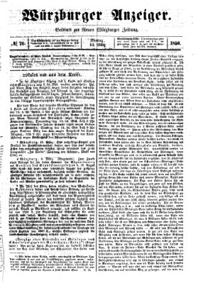 Würzburger Anzeiger (Neue Würzburger Zeitung) Montag 10. März 1856