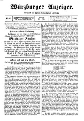 Würzburger Anzeiger (Neue Würzburger Zeitung) Freitag 28. März 1856