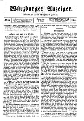 Würzburger Anzeiger (Neue Würzburger Zeitung) Donnerstag 3. April 1856