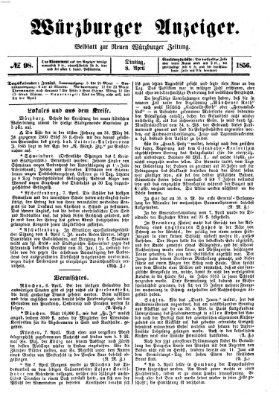 Würzburger Anzeiger (Neue Würzburger Zeitung) Dienstag 8. April 1856