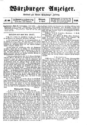 Würzburger Anzeiger (Neue Würzburger Zeitung) Mittwoch 9. April 1856