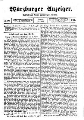 Würzburger Anzeiger (Neue Würzburger Zeitung) Dienstag 15. April 1856