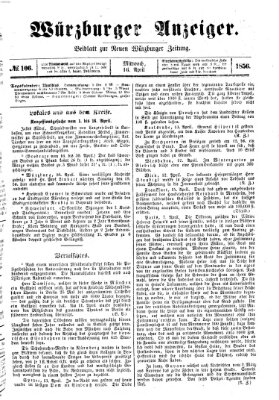 Würzburger Anzeiger (Neue Würzburger Zeitung) Mittwoch 16. April 1856