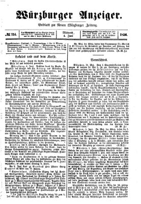 Würzburger Anzeiger (Neue Würzburger Zeitung) Mittwoch 4. Juni 1856