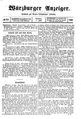 Würzburger Anzeiger (Neue Würzburger Zeitung) Samstag 7. Juni 1856