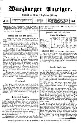 Würzburger Anzeiger (Neue Würzburger Zeitung) Sonntag 15. Juni 1856