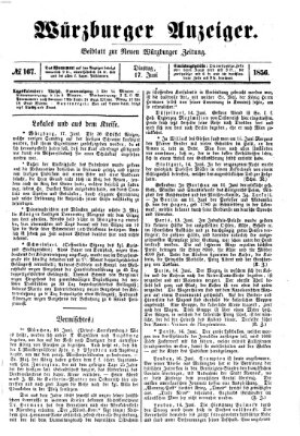 Würzburger Anzeiger (Neue Würzburger Zeitung) Dienstag 17. Juni 1856