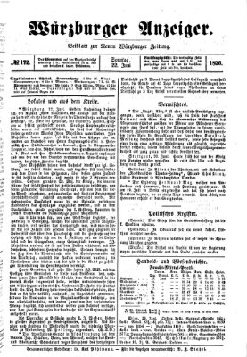 Würzburger Anzeiger (Neue Würzburger Zeitung) Sonntag 22. Juni 1856