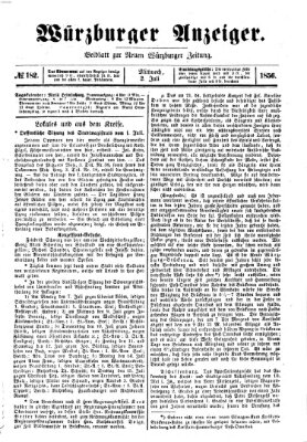 Würzburger Anzeiger (Neue Würzburger Zeitung) Mittwoch 2. Juli 1856