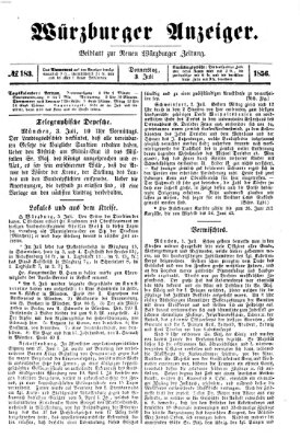 Würzburger Anzeiger (Neue Würzburger Zeitung) Donnerstag 3. Juli 1856