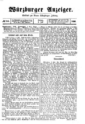 Würzburger Anzeiger (Neue Würzburger Zeitung) Freitag 4. Juli 1856