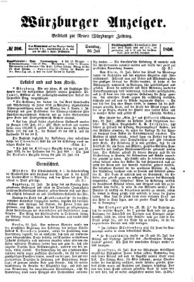 Würzburger Anzeiger (Neue Würzburger Zeitung) Samstag 26. Juli 1856