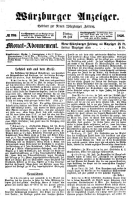 Würzburger Anzeiger (Neue Würzburger Zeitung) Dienstag 29. Juli 1856