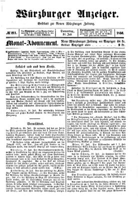 Würzburger Anzeiger (Neue Würzburger Zeitung) Donnerstag 31. Juli 1856