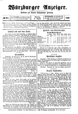 Würzburger Anzeiger (Neue Würzburger Zeitung) Sonntag 3. August 1856