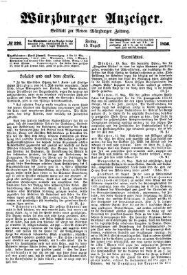 Würzburger Anzeiger (Neue Würzburger Zeitung) Freitag 15. August 1856