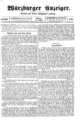 Würzburger Anzeiger (Neue Würzburger Zeitung) Montag 18. August 1856